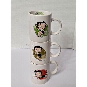 Betty Boop Coffee Mugs 2008 Kings Feature Syndicate SET of 3 Excellent Condition